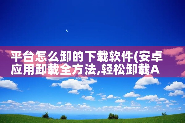 平台怎么卸的下载软件